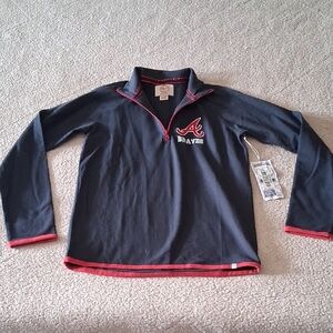 New 47 Women's Blue and Red Atlanta Braves Pullover